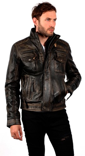 Veste moto biker cuir - moto,
