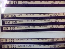 n°e613 lot 3 microfiche mercedes classe A w168