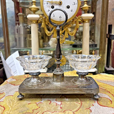 ancien salerons saliere XIXe metal argenté style louis philippe