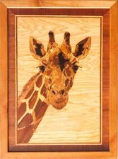 Girafe safari mosaïque bois