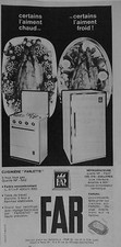 PUBLICITÉ FAR CUISINIÈRE FARLETTE 3 FEUX GAZ ET REFRIGERATEURS 235 L FARGRIL