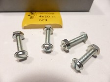 NOS vintage 4 vis carter 4x20 boulons M4 tete fendue écrou fixation porte bagage