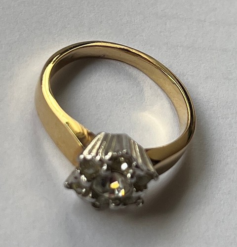 Bague plaque brillants - or/, brillants/