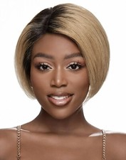 Perruque Courte Femme Naturelle Blond Doré Foncé Dentelle Lace Wig Lisse +Cadeau