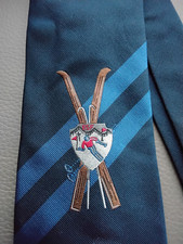 ESF École du Ski Français Cravatte Vintage en Soie 100%