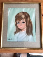 Portait Fillette 1950 Signé