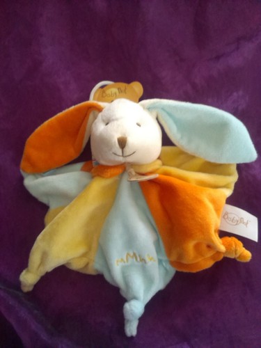 Doudou lapin plat - doudou, jaune