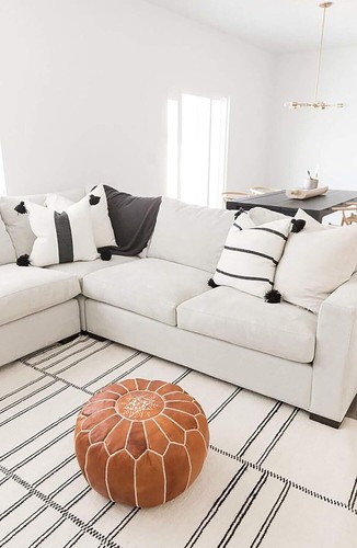 Tabouret rond cuir - rond, en