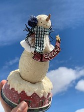 Vintage SNOWMAN Primitive LET