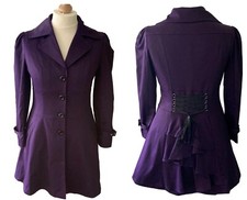 Grande Size 18 20 22 24 26 28 30 32 Violet Victorien Steampunk Équitation Veste