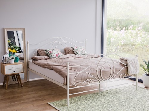 Design métal lit blanc avec - lit,