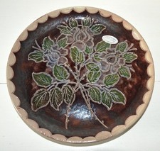 Ancienne assiette décorative plat grès d'Alsace signé BETSCHDORF Schmitter