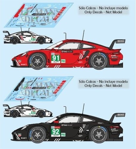 Décal porsche 991 - rsr, mans