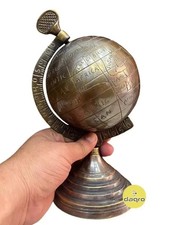 Bureau Globe Table Haut Décor Maison Antique Vintage Monde Map Sphere en Cuivre