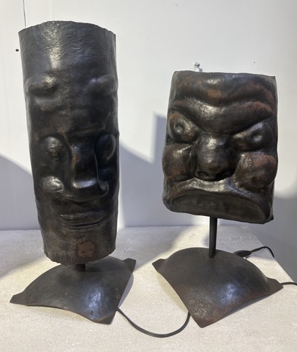 Lampe sculpture visage art - sculpture,