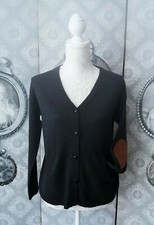 Gilet Cardigan Des Petits Hauts gris anthracite coudières camel Taille 2 ++