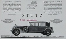 PUBLICITE STUTZ AUTOMOBILE