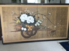 ancien paravent en trois