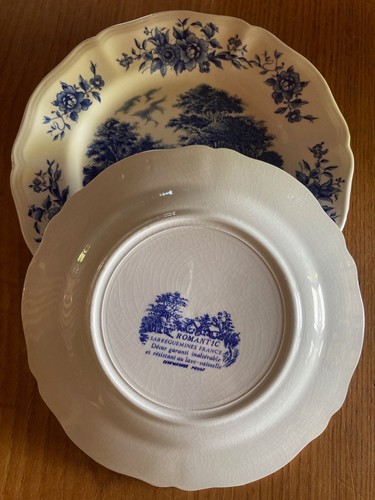 Duo assiettes décor bleue - duo, d'assiettes