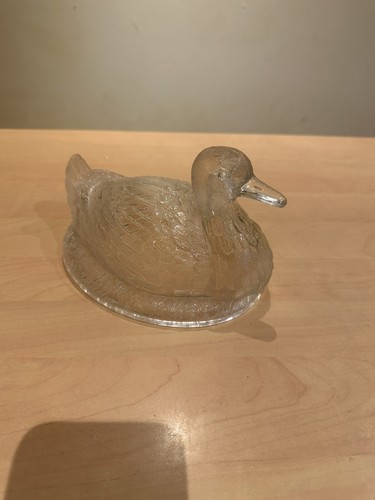Ancien couvercle canard verre - ancien,