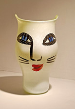 Vase verre soufflé,Signé