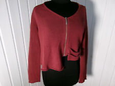 Pull maille lin marron gilet zip asymetrique SARAH PACINI  taille unique 38/40