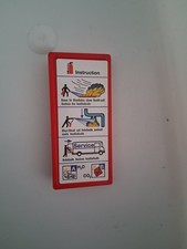 PLAYMOBIL panneau rouge consignes incendie - Caserne pompiers 3885 