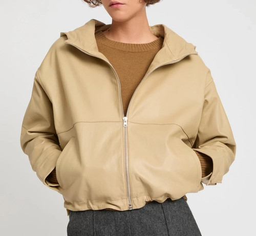 Veste beige capuche - veste, à