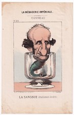 Caricature Henri Conneau Guerre de 1870 Second Empire Napoléon III Sangsue
