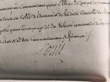 1777 - brevet d'aumônier signé "Louis"de la citadelle de Besançon (25, DOUBS)
