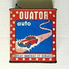 Ancien Vintage Bidon boite OUATOR Lustreur Tin CAN Former Polishing Sports Car