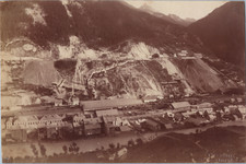 France, Gare de Modane et l'entrée du Tunnel du Fréjus, ca.1880  tirage d