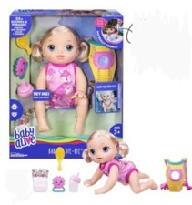 BABY ALIVE POUPEE GO BYE BYE ET SON PORTE BB BOIT FAIT PIPI MARCHE 4 PATTES....