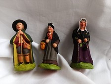 Lot (2)de 3 santons Carbonel Série 7cm