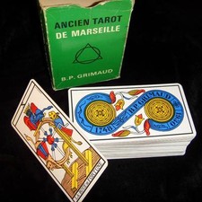 Ancien Tarot de Marseille GRIMAUD Paul Marteau jeu de cartes divinatoire VINTAGE