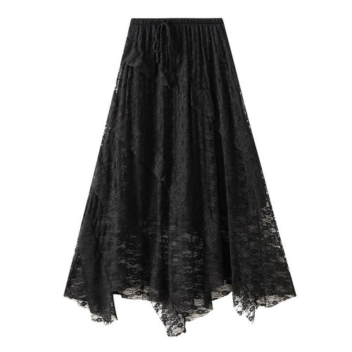 Blanc noir jupe dentelle femme - blanc,