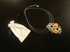 NEUF BIJOUX COLLIER CHIC RAS DE COU POCHETTE ARGENT IDEE CADEAU NOEL PENDENTIF B