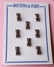 8  BOUTONS  LAPIN  METAL