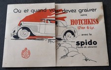 Hotchkiss 17HP 6 cylindres Huile Spido pub et schéma de graissage vers 1930