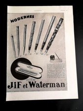 Publicité de 1931 stylos JIF & WATERMAN  2670