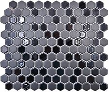 Mosaïque de Céramique Hexagone Noir Anti-dérapant Cuisine Bain Douche