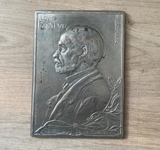 Médaille plaque Louis Pasteur 1822-1895 signé par V.S. Canale