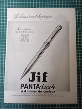 1361 belle Publicité circa 1960 stylo 4 couleurs Jif dos Critérium Gilbert