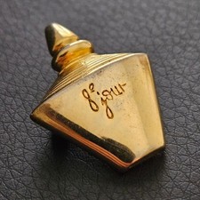 Broche flacon de parfum "8ème jour" métal doré vintage bijou fantaisie