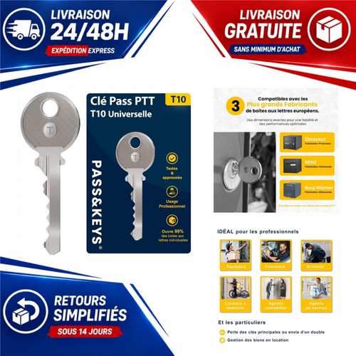 Clé passe ptt t10 universelle - passe,