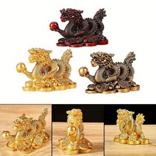 Figurine dragon en résine puissance et prospérité ornement décoration Feng S