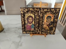 icone d'autel en bois peint 