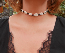 Collier noir coquillages - noir, en