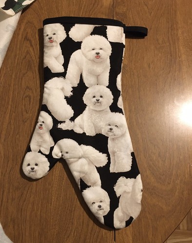 Bichon frise oven mitt pot - frise,
