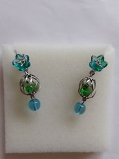 Belles boucles d'oreilles dormeuses bleues "Élixir Love" de marque Satellite 